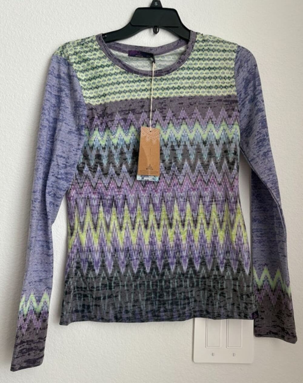 NWT Women's Prana Lottie Lightweight Burnout Chevron Top Size XXS